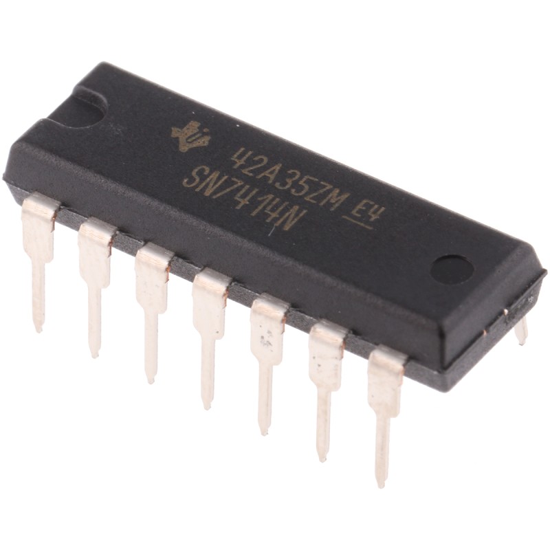 1 pcs - Texas Instruments SN7414N Hex Schmitt Trigger Inverter, 14-Pin PDIP