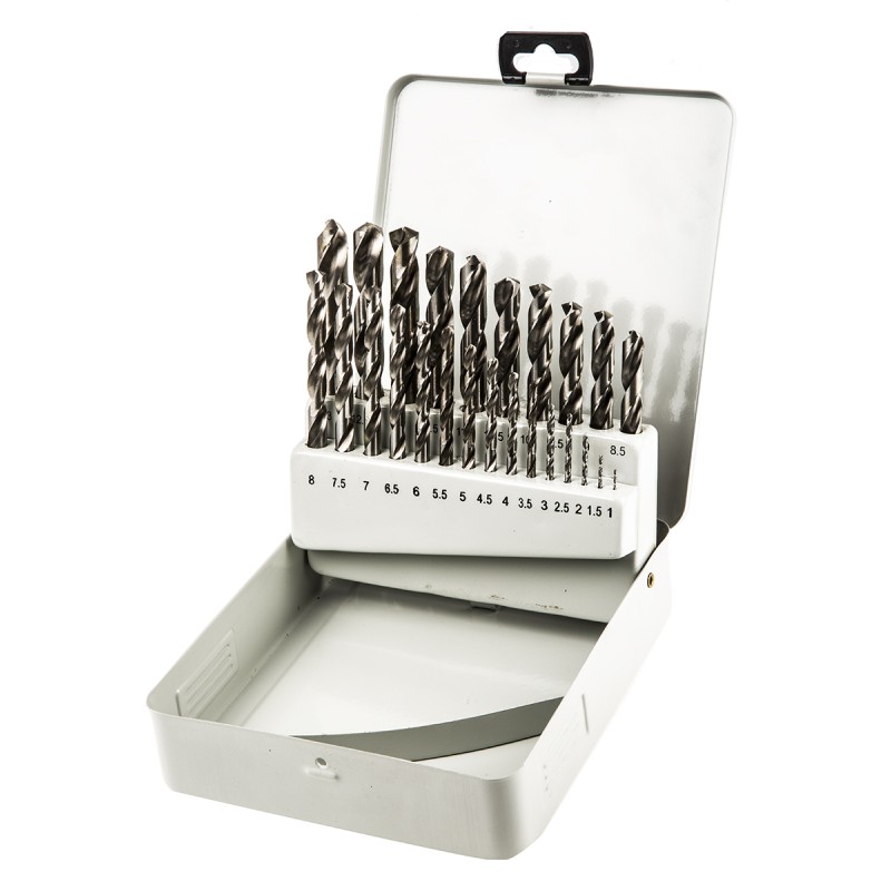 1 pcs - Bosch 25-Piece Twist Drill Bit Set for Metal, 13mm Max, 1mm Min, HSS-G Bits