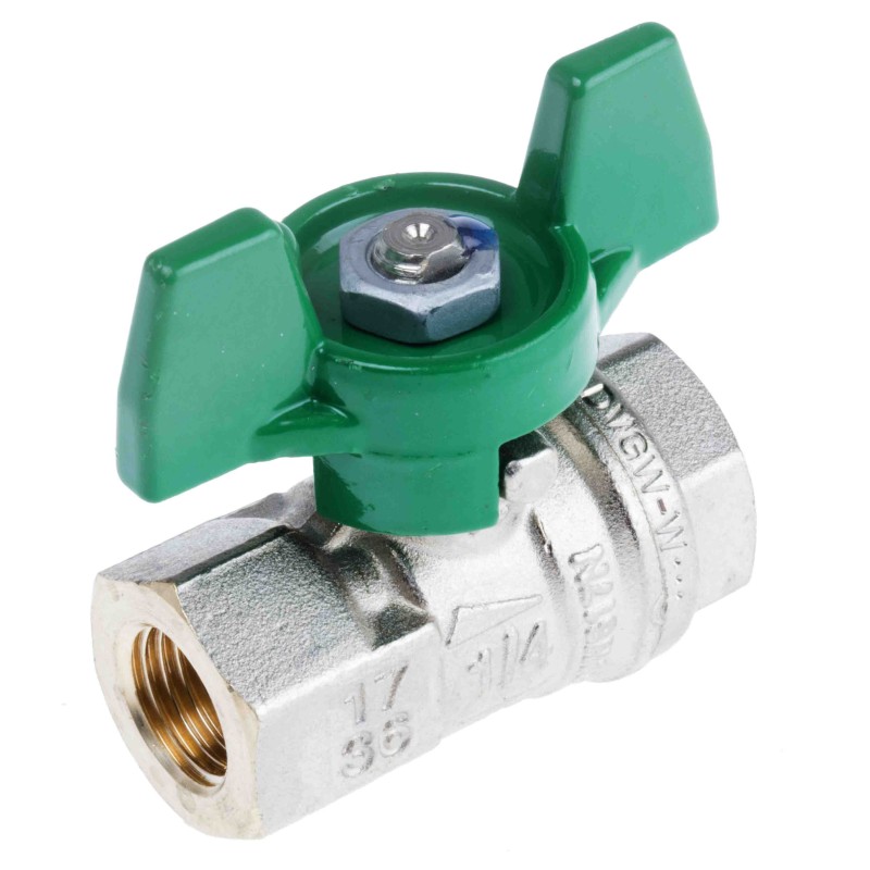 1 pcs - RS PRO Brass Full Bore, 2 Way, Ball Valve, BSPP 1/4in