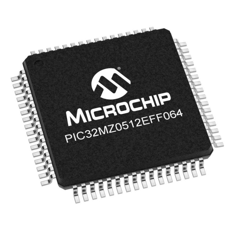 1 pcs - Microchip PIC32MZ0512EFF064-I/PT PIC Microcontroller, PIC32MZ, 64-Pin TQFP
