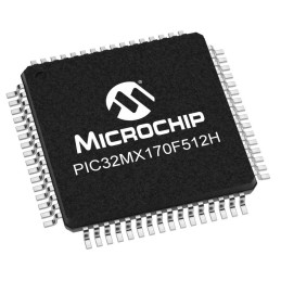 1 pcs - Microchip PIC32MX170F512H-I/PT PIC Microcontroller, PIC32MX, 64-Pin TQFP