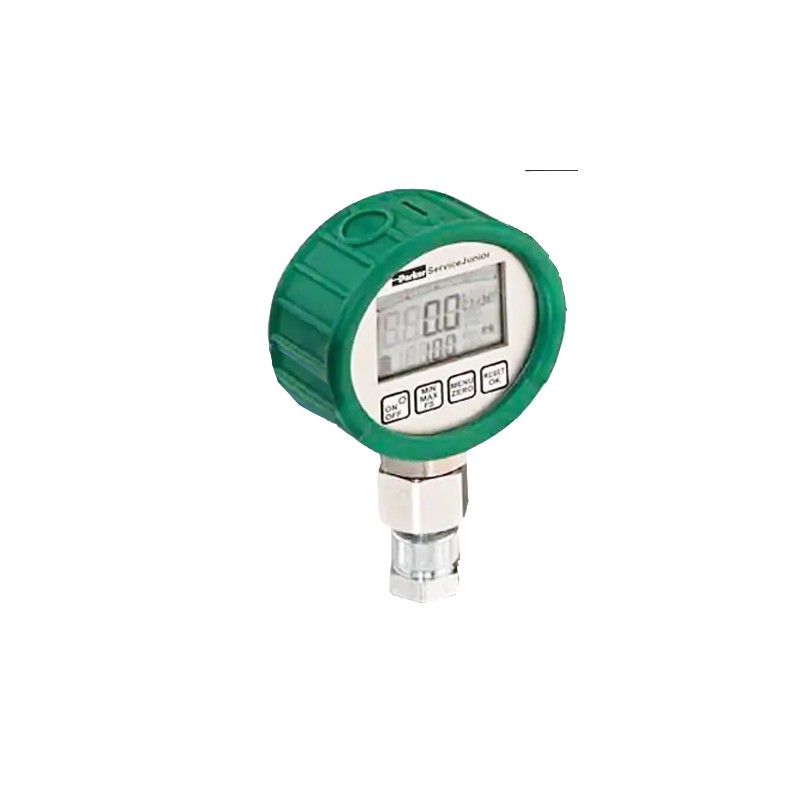 1 pcs - Parker 1/4 in Digital Pressure Gauge 100bar Bottom Entry, SCJN-KIT-100, 0bar min., ServiceJunior 100