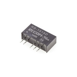 1 pcs - Recom RB DC-DC Converter, ±15V dc/ ±33mA Output, 13.5 - 15.5 V dc Input, 1W, Through Hole, +85°C Max Temp -40°C