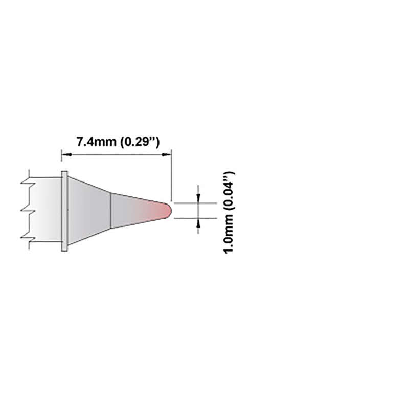 1 pcs - Thermaltronics 1 mm Conical Sharp Soldering Iron Tip