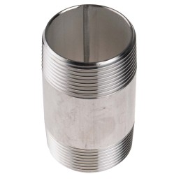 1 pcs - RS PRO Stainless Steel Pipe Fitting, Straight Circular Barrel Nipple, Male R 1-1/2in x Male R 1-1/2in