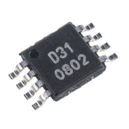 1 pcs - Texas Instruments, DAC 16 bit-, 93ksps, -1.25%FSR Serial (SPI/QSPI/Microwire), 8-Pin MSOP