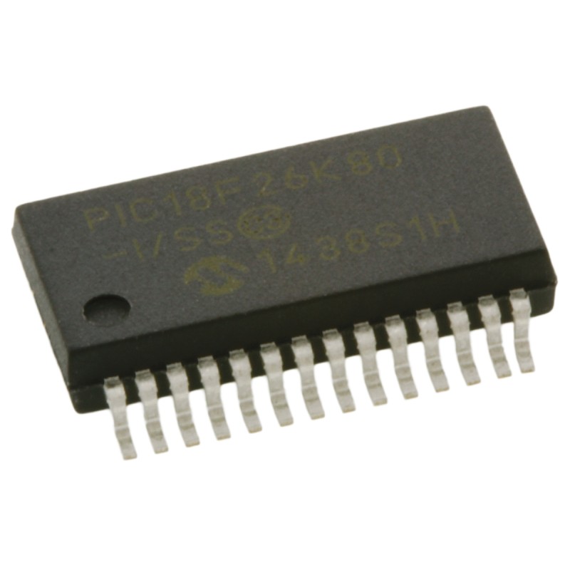 1 pcs - Microchip PIC18F26K80-I/SS, 8bit PIC Microcontroller, PIC18F, 64MHz, 64 kB Flash, 28-Pin SSOP