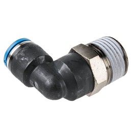 1 pcs - Festo QS Series Elbow Threaded Adaptor, R 1/2 Male to Push In 10 mm, Threaded-to-Tube Connection Style, 190661