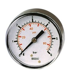 1 pcs - RS PRO BSP 1/8in Analogue Pressure Gauge 160psi Back Entry, 0psi min.