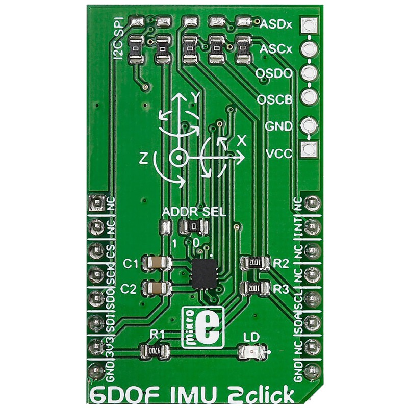 1 pcs - MikroElektronika 6DOF IMU 2 Click Inertial Measurement Unit (IMU) - 6 DoF mikroBus Click Board for BMI160