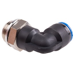 1 pcs - Festo QS Series Elbow Threaded Adaptor, G 1/2 Male to Push In 12 mm, Threaded-to-Tube Connection Style, 186125