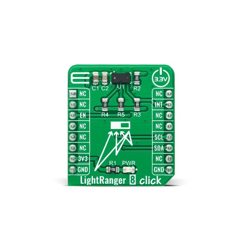 1 pcs - MikroElektronika LightRanger 8 Click Optical mikroBus Click Board for VL53L3CX