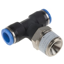 1 pcs - Festo QS Series Tee Threaded Adaptor, Push In 10 mm to Push In 10 mm, Threaded-to-Tube Connection Style, 190672