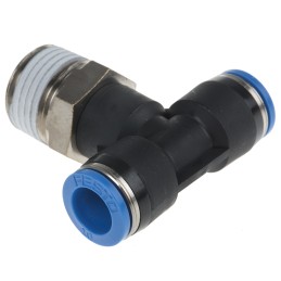 1 pcs - Festo QS Series Tee Threaded Adaptor, Push In 10 mm to Push In 10 mm, Threaded-to-Tube Connection Style, 190672