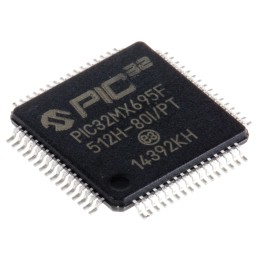 1 pcs - Microchip PIC32MX695F512H-80I/PT, 32bit PIC Microcontroller, PIC32MX, 80MHz, 12 kB, 512 kB Flash, 64-Pin TQFP