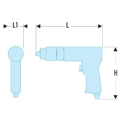 1 pcs - Facom Air Drill 10mm Angled, 3/8in Air Inlet (BSP)