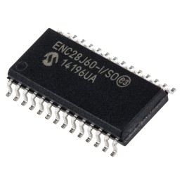 1 pcs - Microchip ENC28J60-I/SO, Ethernet Controller, 10Mbps SPI, Serial-SPI, 3.3 V, 28-Pin SOIC